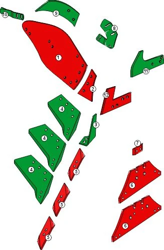 Explosionszeichnung Kverneland Pflugkörper Typ 19